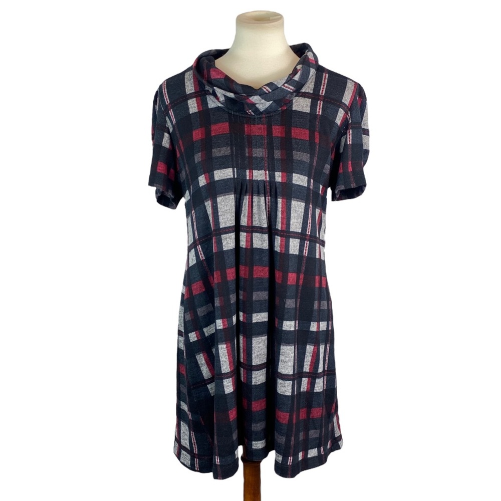 Woman’s JH plaid cowl neck dress size L